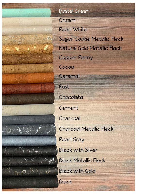 20x30cm Colored Cork Fabric Faux Leather Sheets for Making