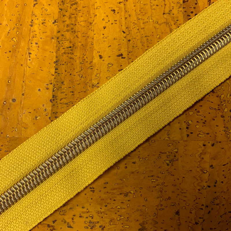 Faux metal nylon zipper by the yard - Orange